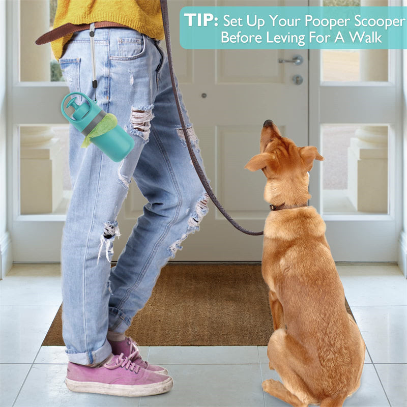 Portable Dog Poop Scooper – Easy Waste Pickup Tool with Built-in Bag Dispenser