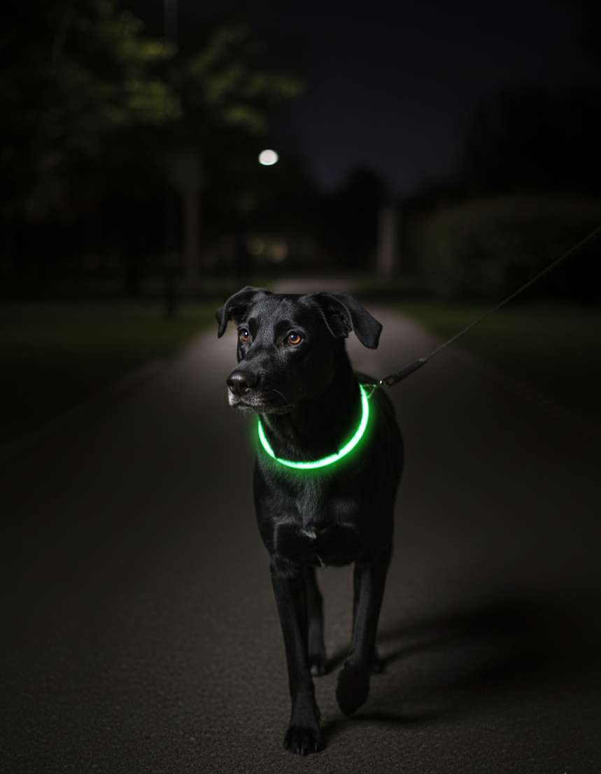 USB Rechargeable LED Dog Collar – Night Safety Glow for Evening Walks