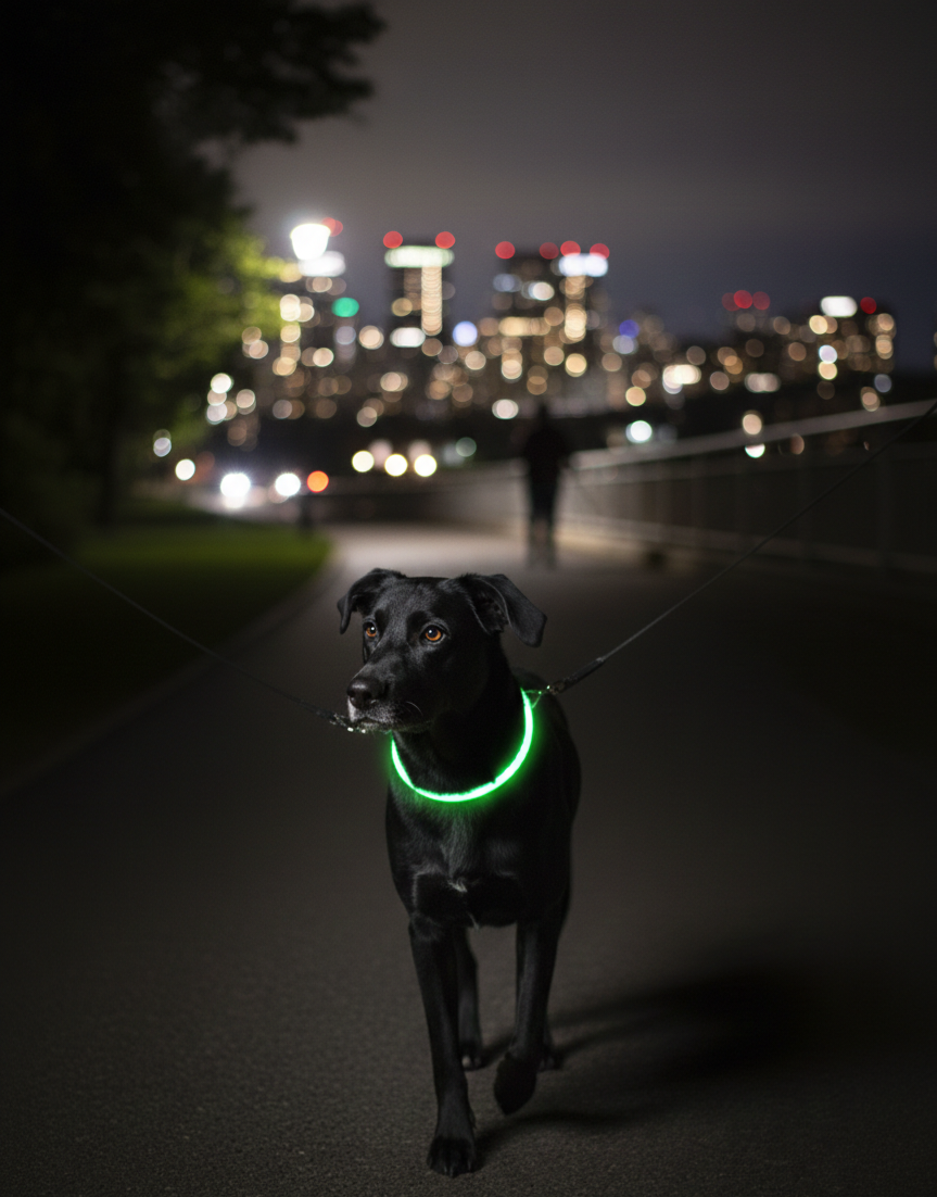 USB Rechargeable LED Dog Collar – Night Safety Glow for Evening Walks