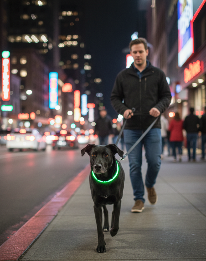 USB Rechargeable LED Dog Collar – Night Safety Glow for Evening Walks