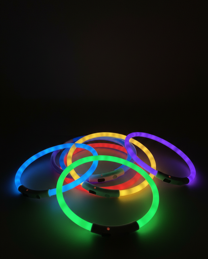 USB Rechargeable LED Dog Collar – Night Safety Glow for Evening Walks