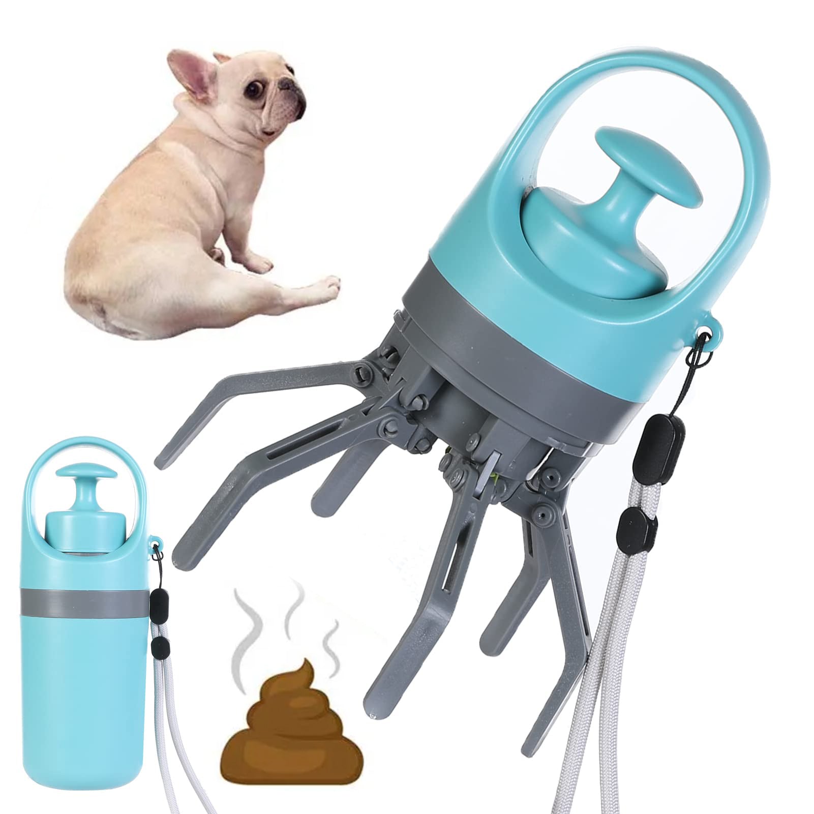 Portable Dog Poop Scooper – Easy Waste Pickup Tool with Built-in Bag Dispenser