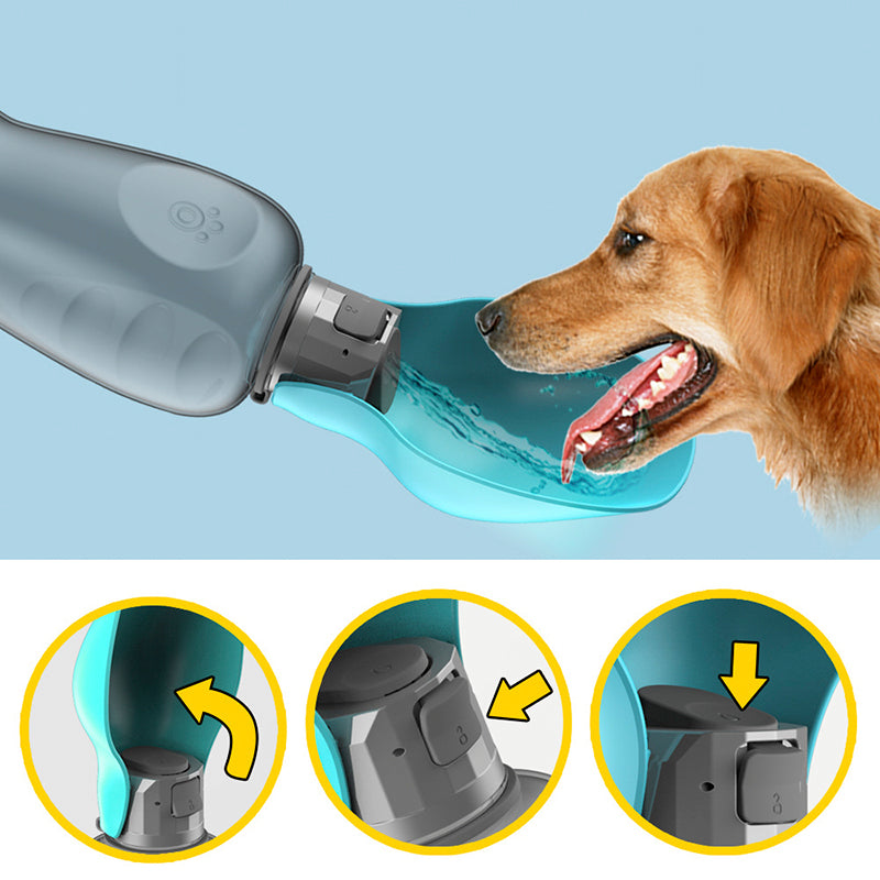800 ml Portable Dog Water Bottle – Leakproof, Foldable Drinking Bowl for Golden Retrievers & Outdoor Walks