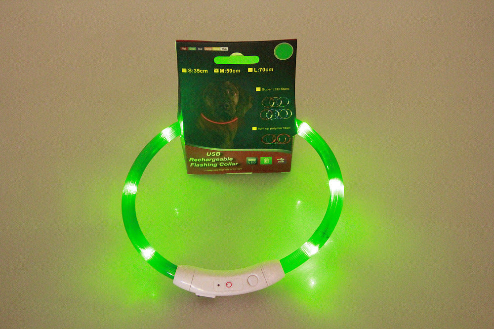 USB Rechargeable LED Dog Collar – Night Safety Glow for Evening Walks