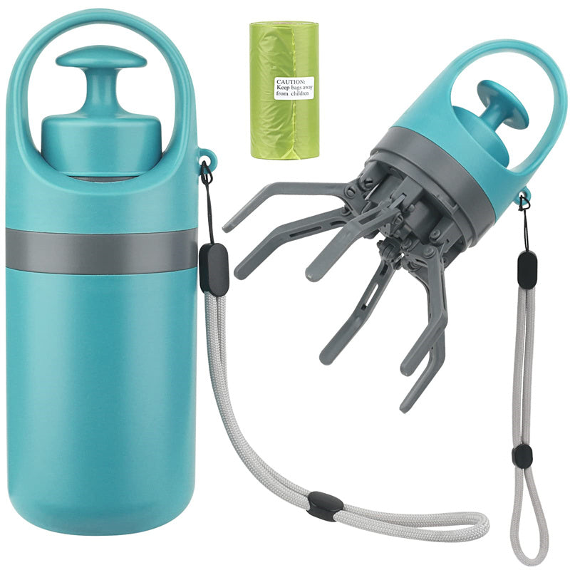 Portable Dog Poop Scooper – Easy Waste Pickup Tool with Built-in Bag Dispenser