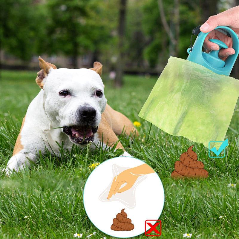Portable Dog Poop Scooper – Easy Waste Pickup Tool with Built-in Bag Dispenser
