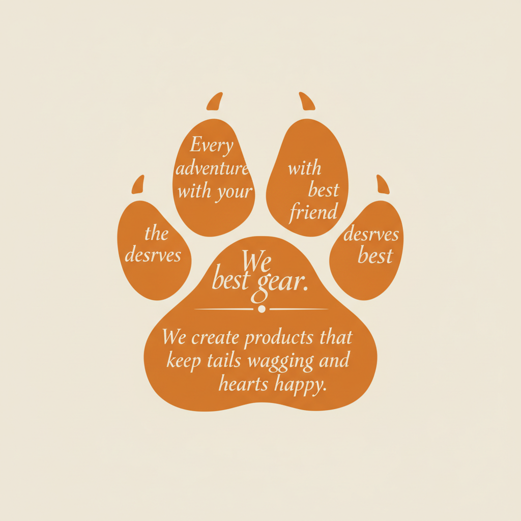 Dog paw with customer promise - orange and cream